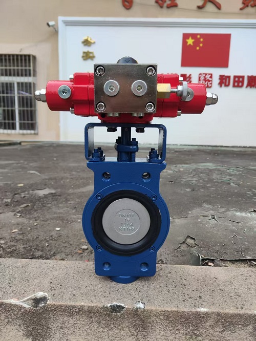 Semi-lug WCB Body ແລະ CF8 Disc ກັບ Hydraulic Actuator Eccentric Butterfly valve